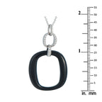 Damiani18K White Gold Diamond and Onyx Necklace