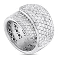 White gold diamond pave oval ring with split band