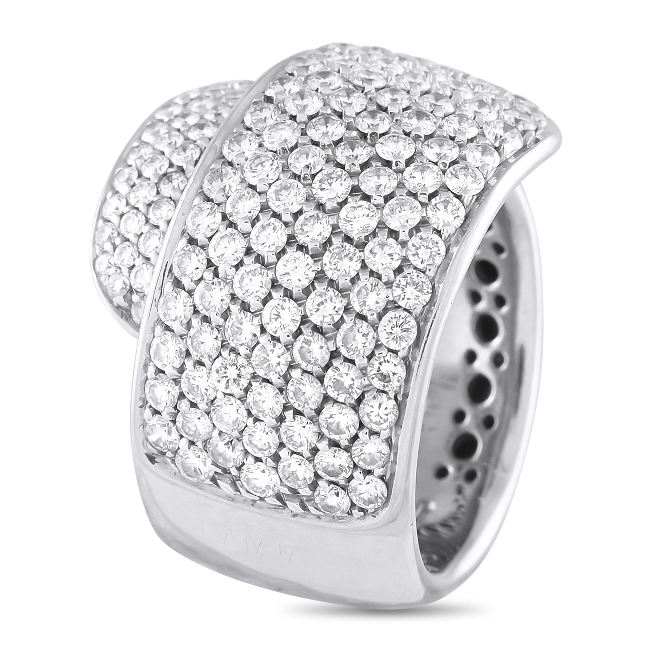 Damiani18K White Gold 3.25ct Diamond Ring