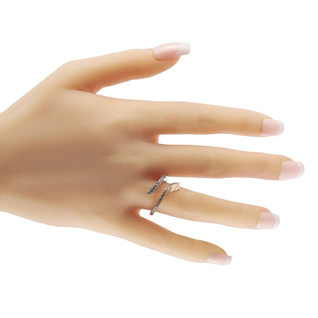 Damiani 18K White and Rose Gold Diamond Ring