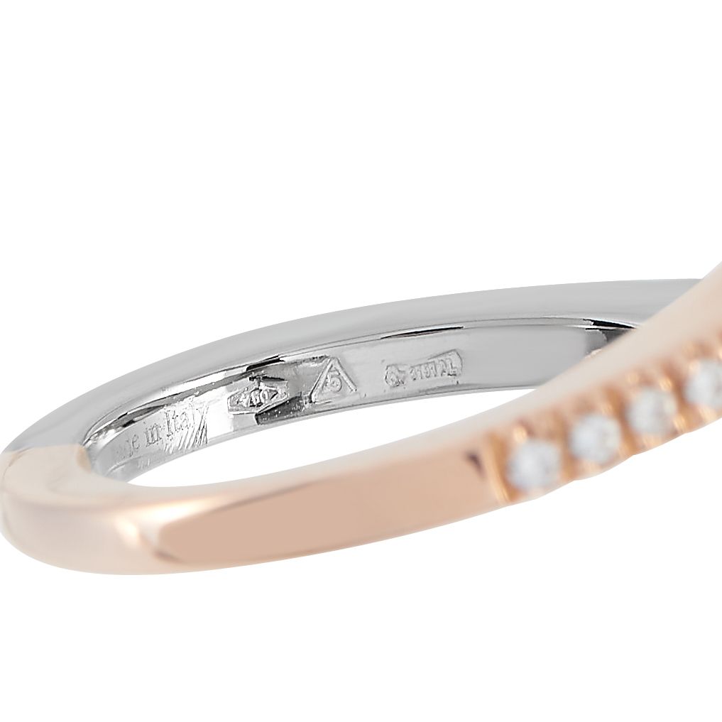 Damiani 18K White and Rose Gold Diamond Ring
