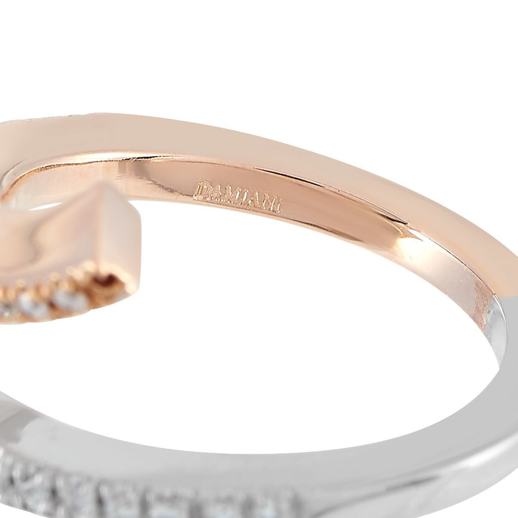 Damiani 18K White and Rose Gold Diamond Ring