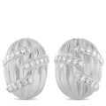 David Webb 18K White Gold 3.0ct Diamond and Rock Crystal Earrings