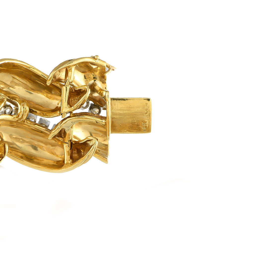 David Webb 18K Yellow Gold 4.50ct Diamond Bracelet