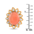 David Webb 18K Yellow Gold 3.40ct Diamond and Coral Clip-On Earrings