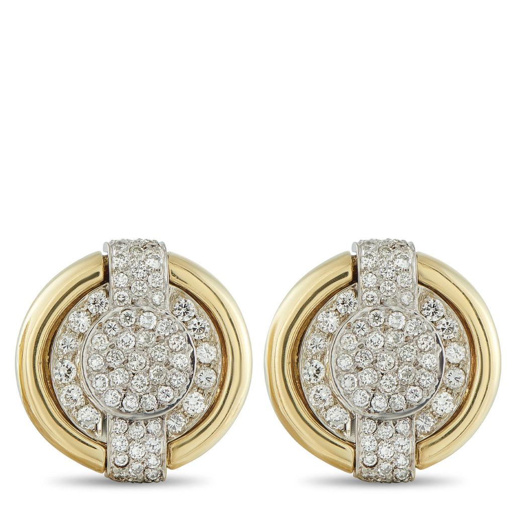 David Webb18K Yellow Gold 3.80ct Diamond Earrings – 310541 Material: 18K Yellow Gold ,Stones -Diamond ,Diamond Carat 3