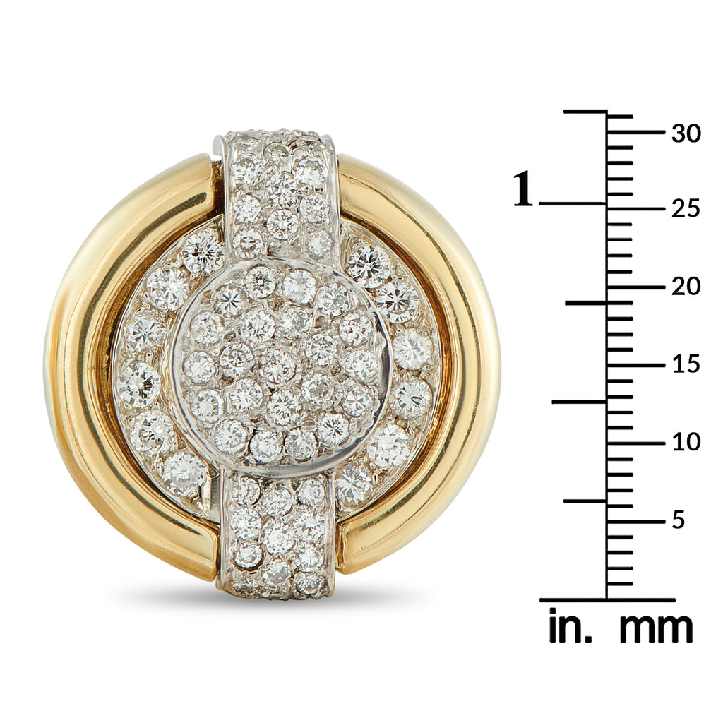David Webb 18K Yellow Gold 3.80ct Diamond Earrings