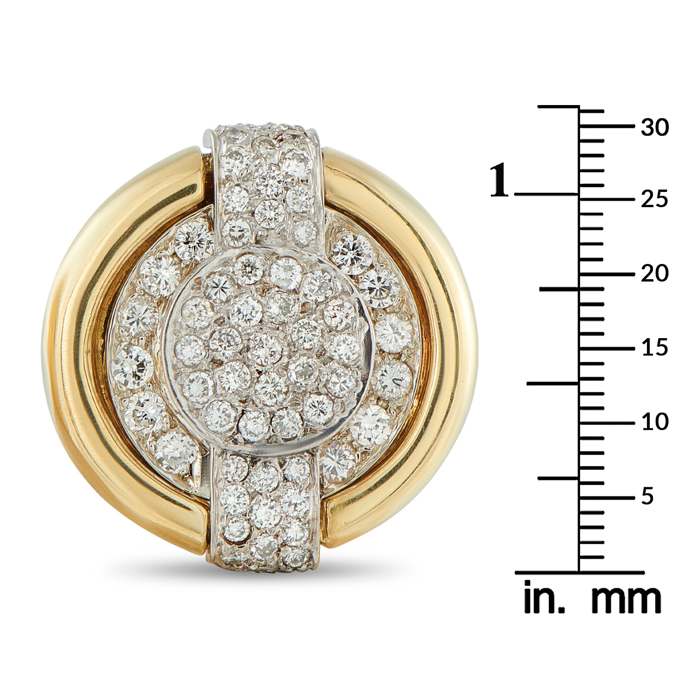 David Webb 18K Yellow Gold 3.80ct Diamond Earrings