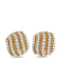 David Webb 18K yellow gold diamond hoop earrings, round braided design with clear stones