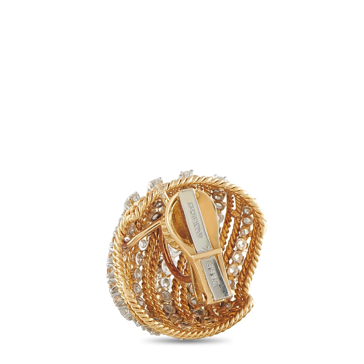David Webb 18K Yellow Gold 8.0ct Diamond Earrings