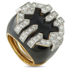 David Webb18K Yellow Gold 1.10ct Diamond and Enamel Ring – This breathtaking David Webb ring is impossible to ignore