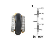 David Webb 18K Yellow Gold 1.68ct Diamond and Onyx Clip