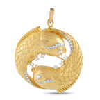 DAVID WEBB Vintage 18K Yellow Gold 1.50ct Diamond Fish Pendant