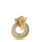 David Webb 18K Yellow Gold 5.0ct Diamond and Pink Enamel Earrings