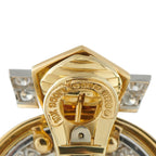 David Webb 18K Yellow Gold 5.0ct Diamond and Pink Enamel Earrings