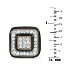 David WebbPlatinum and 18K Yellow Gold 3.30ct Diamond and Enamel Square Earrings