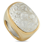 David Webb18K Yellow Gold Rock Crystal Dome Ring – A stunning scalloped Rock Crystal makes a statement at the center of this 