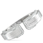 David WebbPlatinum and 18K White Gold 2.20ct Diamond and Rock Crystal White Night Cuff Bracelet