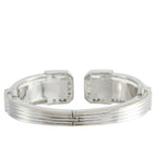 David WebbPlatinum and 18K White Gold 2.20ct Diamond and Rock Crystal White Night Cuff Bracelet