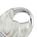 David Webb 18K White Gold and Platinum 1.20ct Diamond and Carved Crystal Cocktail Ring