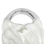 David Webb 18K White Gold and Platinum 1.20ct Diamond and Carved Crystal Cocktail Ring