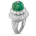 David WebbPlatinum 6.0ct Diamond and Emerald Ring