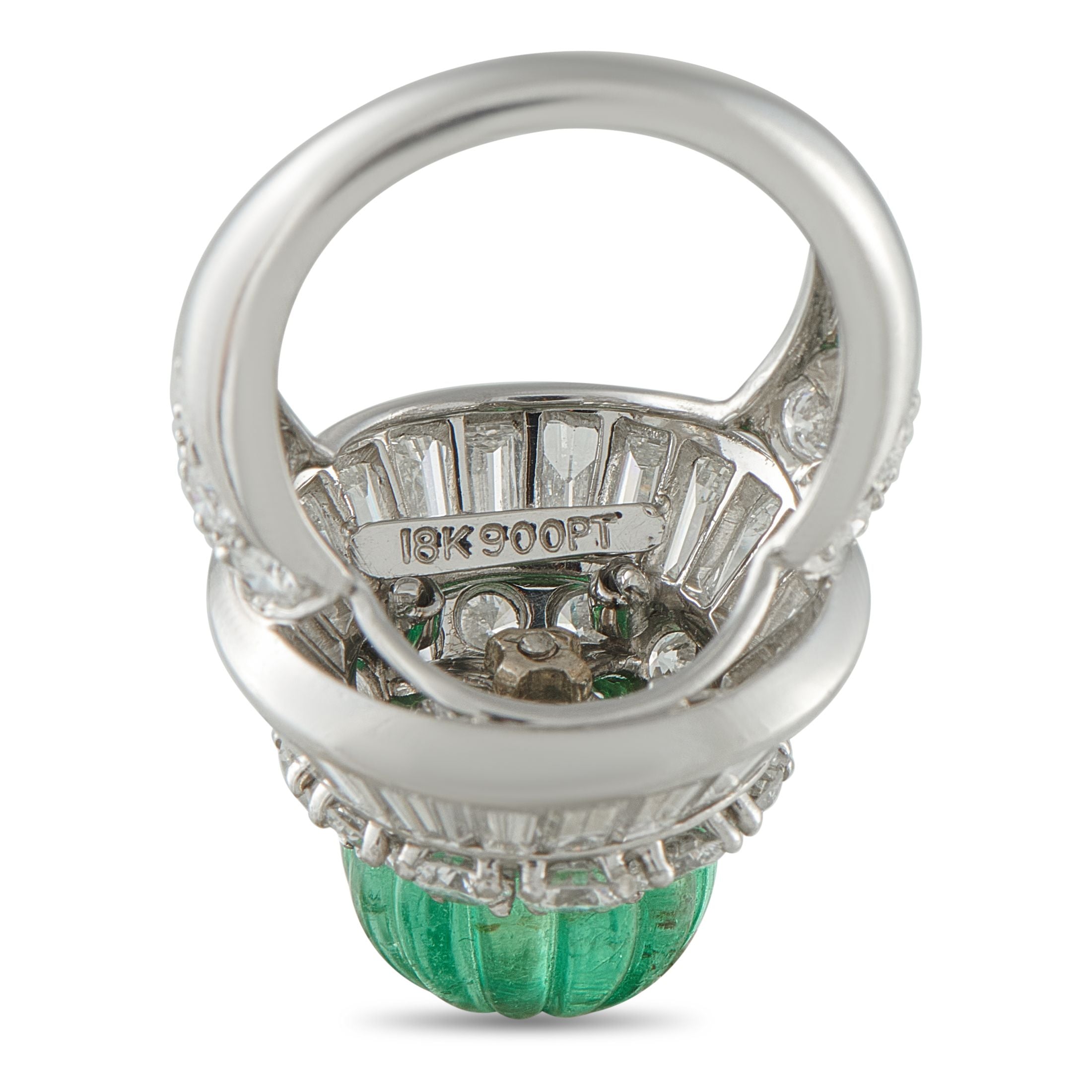 David WebbPlatinum 6.0ct Diamond and Emerald Ring