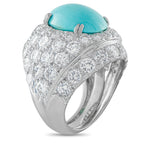David Webb Platinum 5.56ct Diamond Turquoise Ring