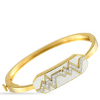 David Webb18K Yellow Gold Diamond and White Enamel Skip Bracelet – This David Webb Skip bracelet will serve as a modern symbo