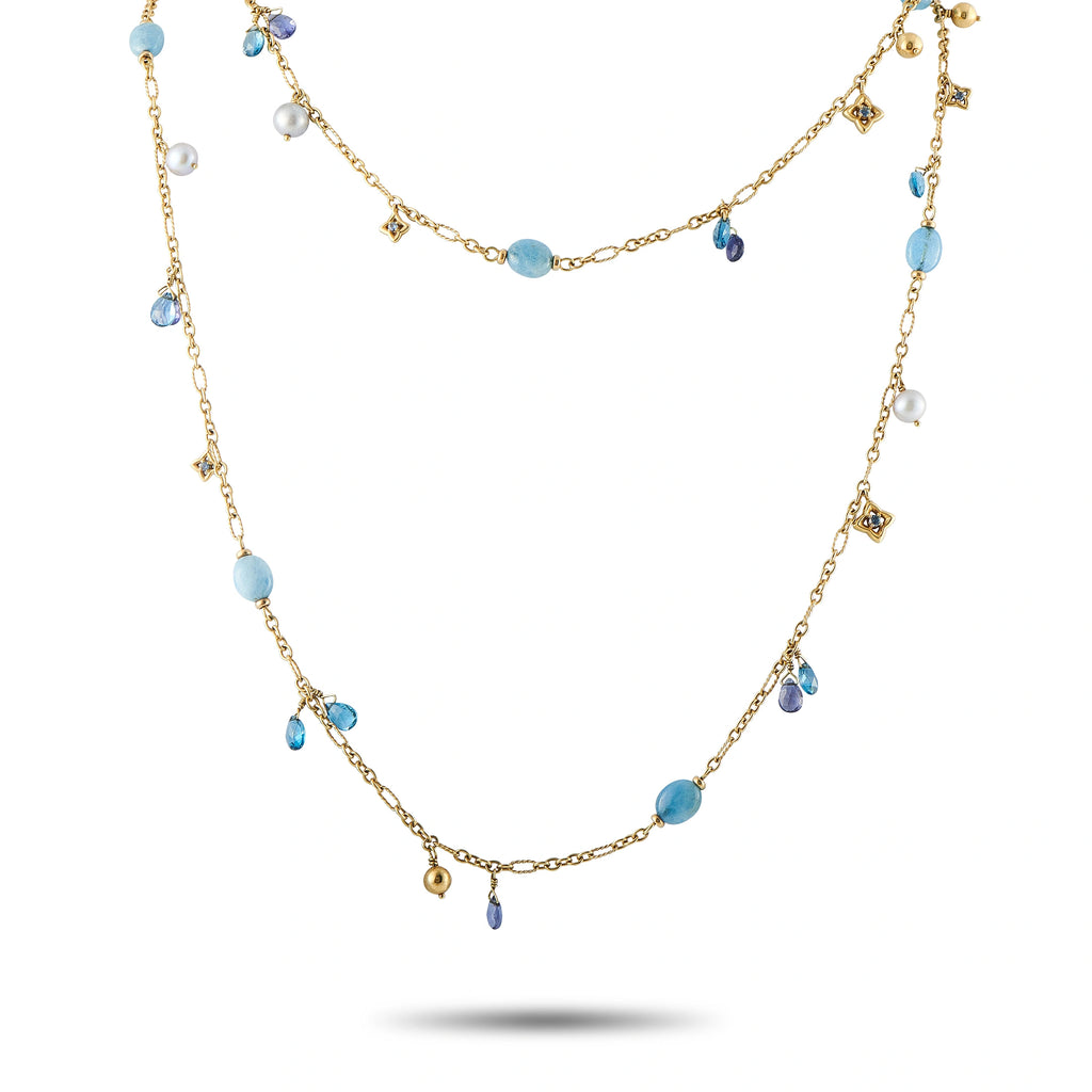 David Yurman 18K Yellow Gold Multi-Gemstone Necklace