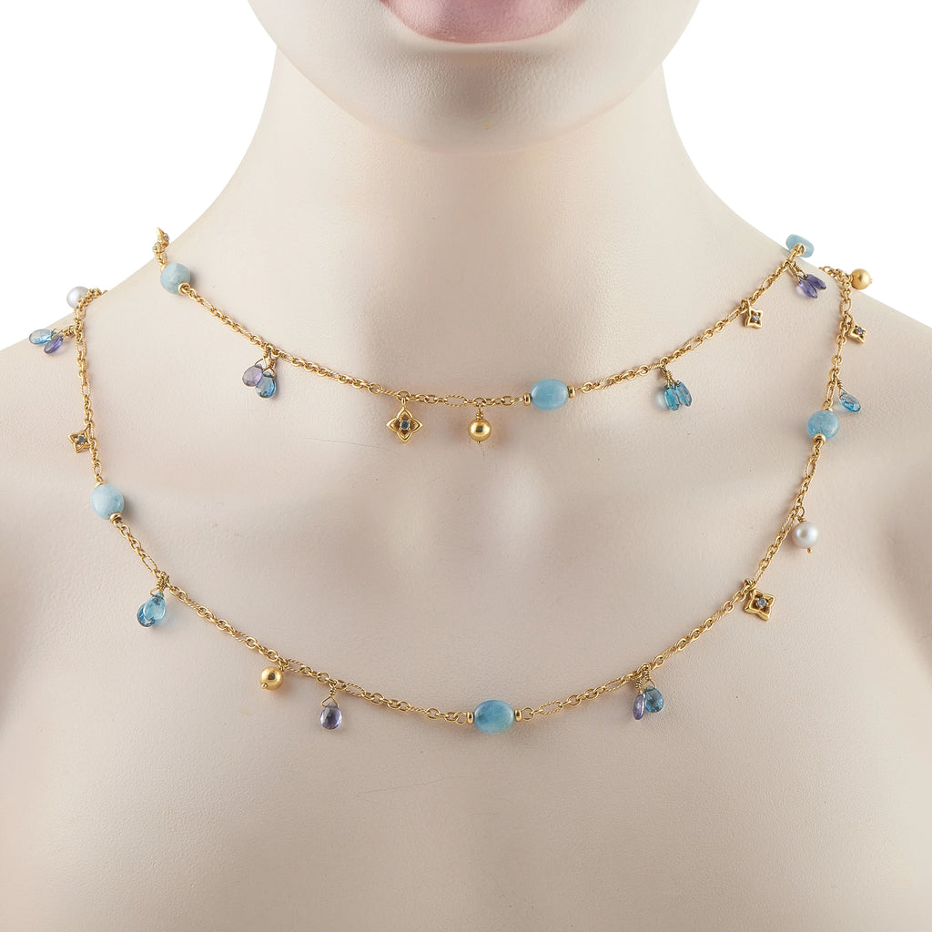 David Yurman 18K Yellow Gold Multi-Gemstone Necklace