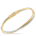 DAVID YURMAN18K White and Yellow Gold 0.50ct Diamond Bangle
