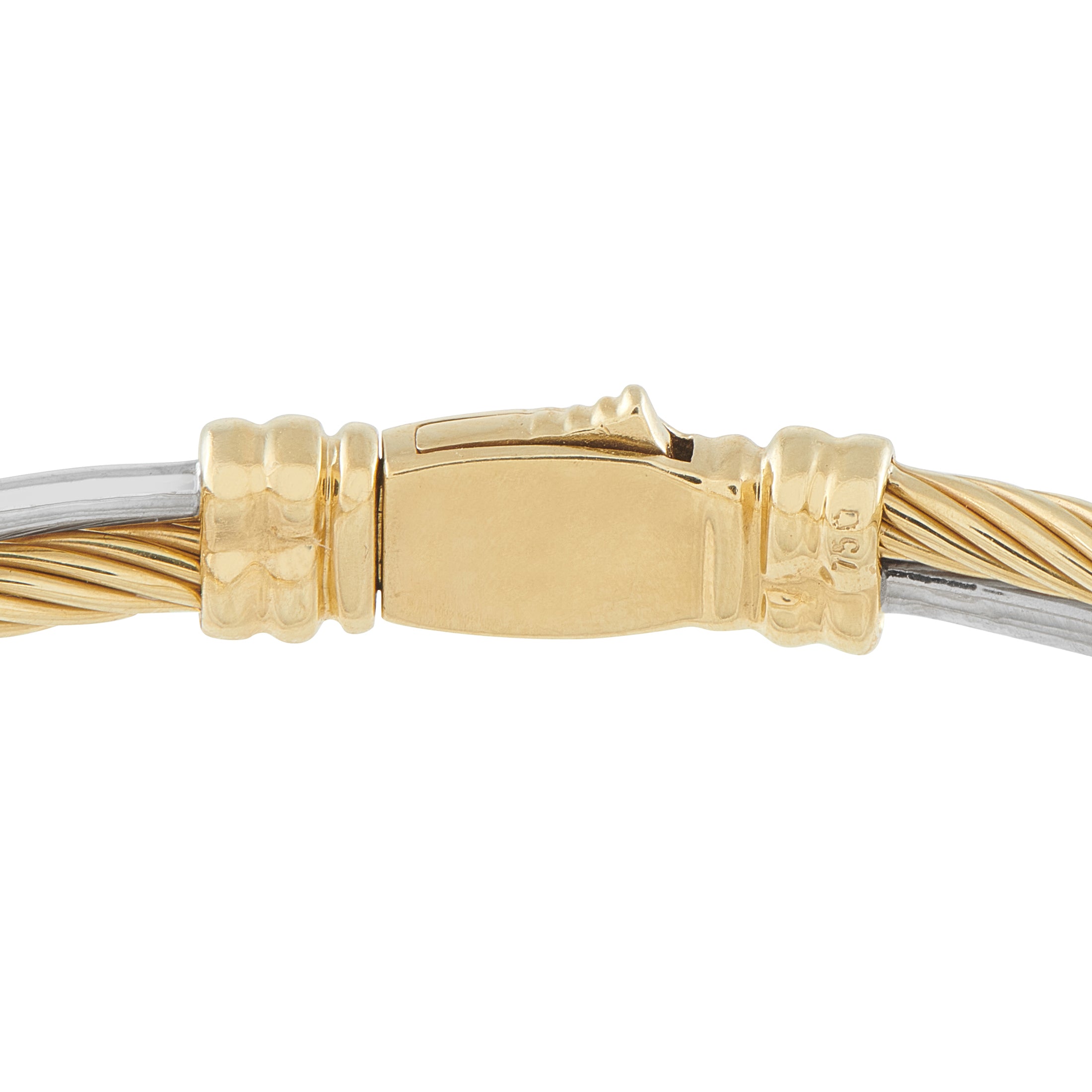 DAVID YURMAN18K White and Yellow Gold 0.50ct Diamond Bangle