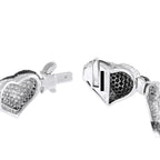 de Grisogono 18K White Gold 21.70ct Diamond Black and White Hearts Bracelet