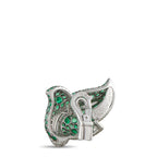 Back view of emerald green and diamond stud earrings with white gold clasp