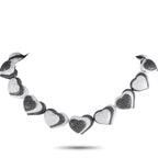 de Grisogono 18K White Gold 57.56ct Diamond Black and White Hearts Necklace