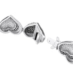 de Grisogono18K White Gold 57.56ct Diamond Black and White Hearts Necklace