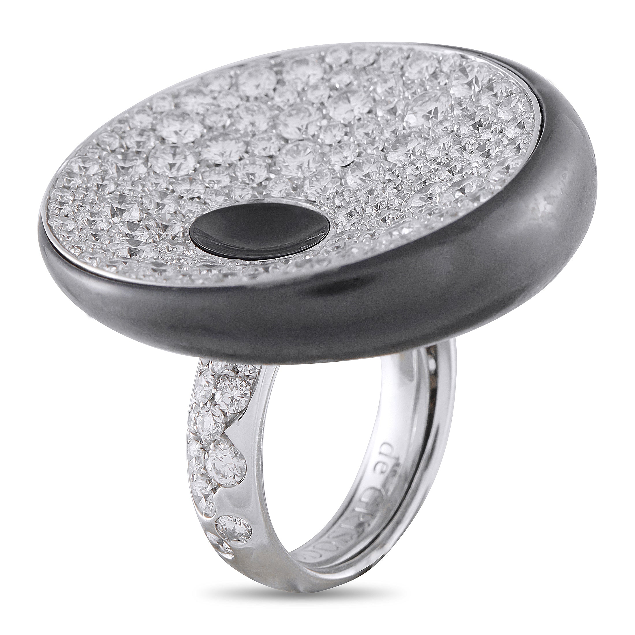 DE Grisogono 18K White Gold 6.76ct Diamond Statement Ring