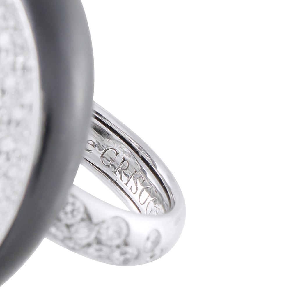 DE Grisogono 18K White Gold 6.76ct Diamond Statement Ring