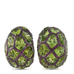 de Grisogono 18K White Gold Ruby and Peridot Earrings