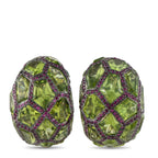 de Grisogono18K White Gold Ruby and Peridot Earrings – These De Grisogono earrings are a celebration of color