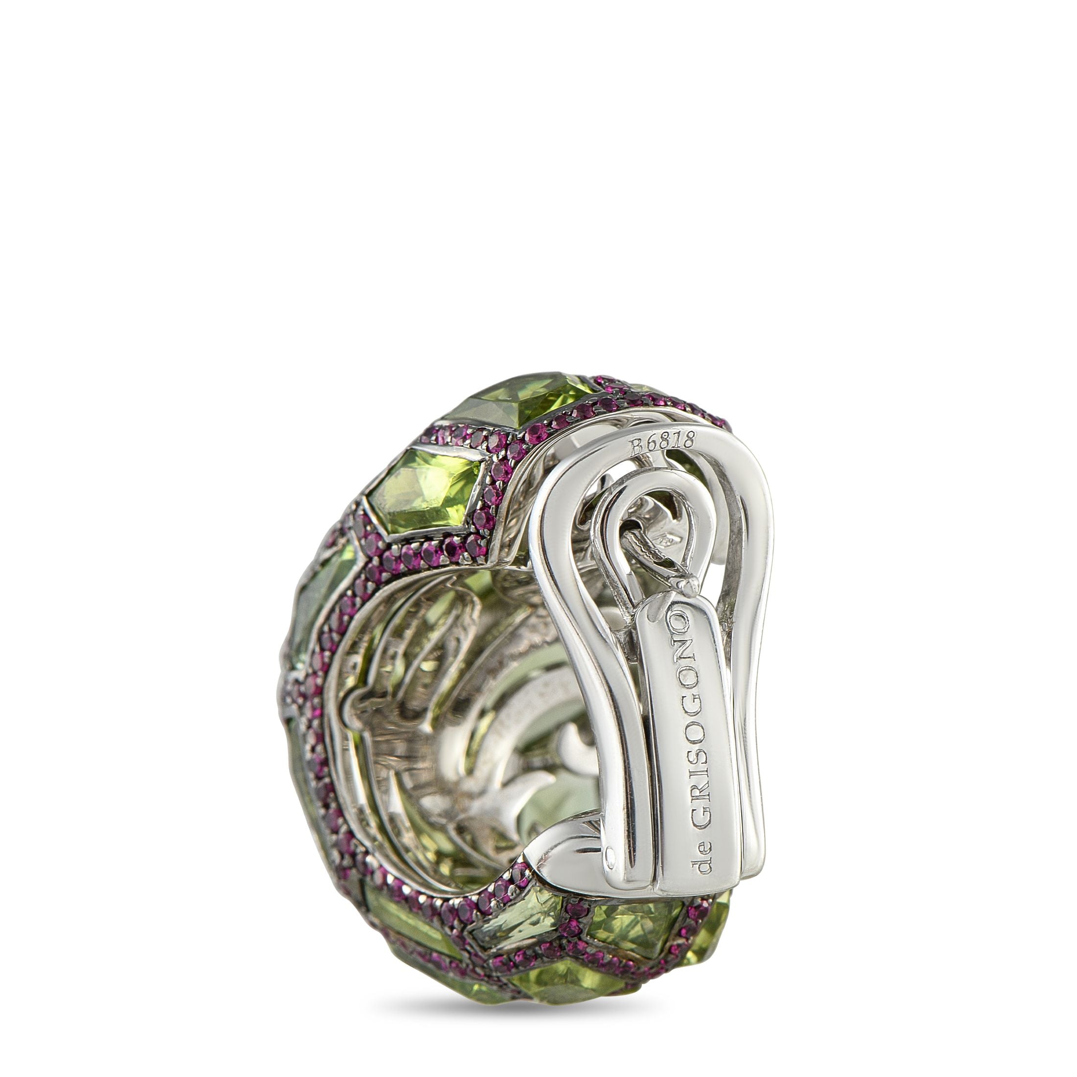 de Grisogono18K White Gold Ruby and Peridot Earrings
