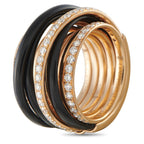 DE GRISOGONO Allegra 18K Rose Gold 1.75ct Diamond and Black Ceramic Ring