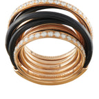 DE GRISOGONO Allegra 18K Rose Gold 1.75ct Diamond and Black Ceramic Ring