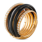 de Grisogono Allegra 18K Rose Gold 1.75ct Diamond and Black Ceramic Ring