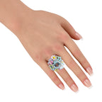 Dior 18K White Gold Aquamarine Enamel Ring
