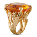 Dior 18K Yellow Gold Diamond and Citrine Cocktail Ring
