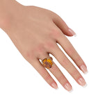 Dior 18K Yellow Gold Diamond and Citrine Cocktail Ring
