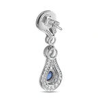 DI Modolo 18K White Gold 1.25ct Diamond and Sapphire Drop Earrings