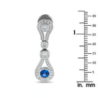 DI Modolo 18K White Gold 1.25ct Diamond and Sapphire Drop Earrings